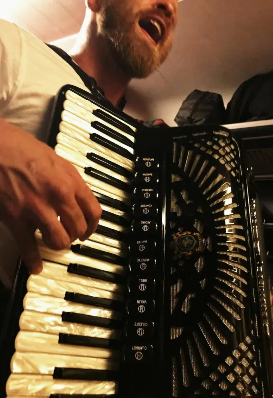 Harmonikář, harmonika, akordeon, heligonka, heligonkář